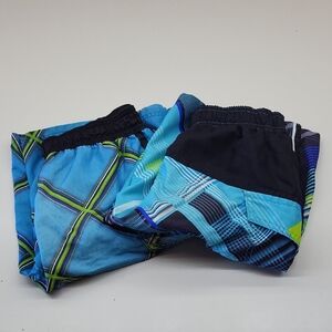 OP Blue Plaid Swim Shorts